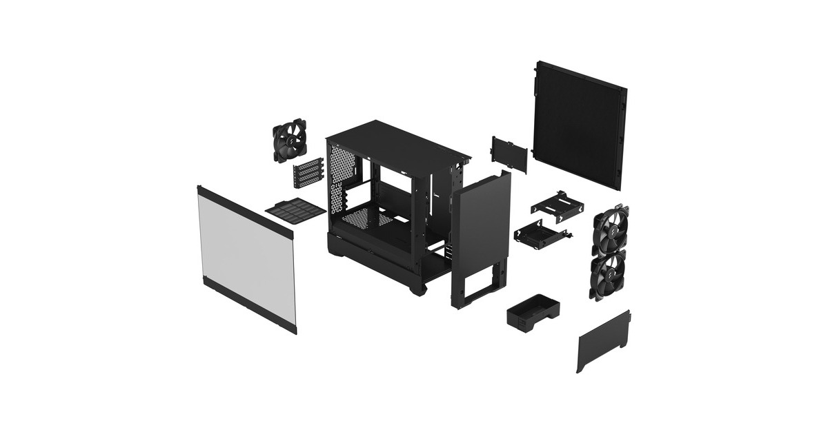 Fractal Design Pop Mini Silent Black TG Clear Tint, Tower-Gehäuse(schwarz)