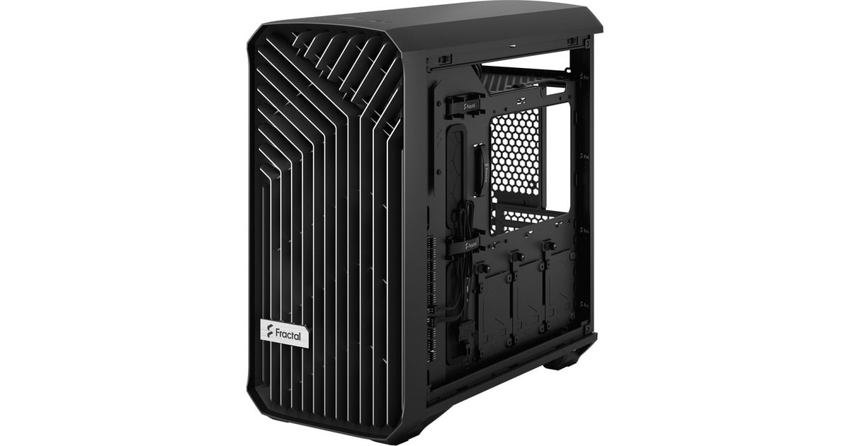 Fractal Design Torrent Compact Black Solid, Tower-Gehäuse(schwarz, Seitenteile aus Stahl)