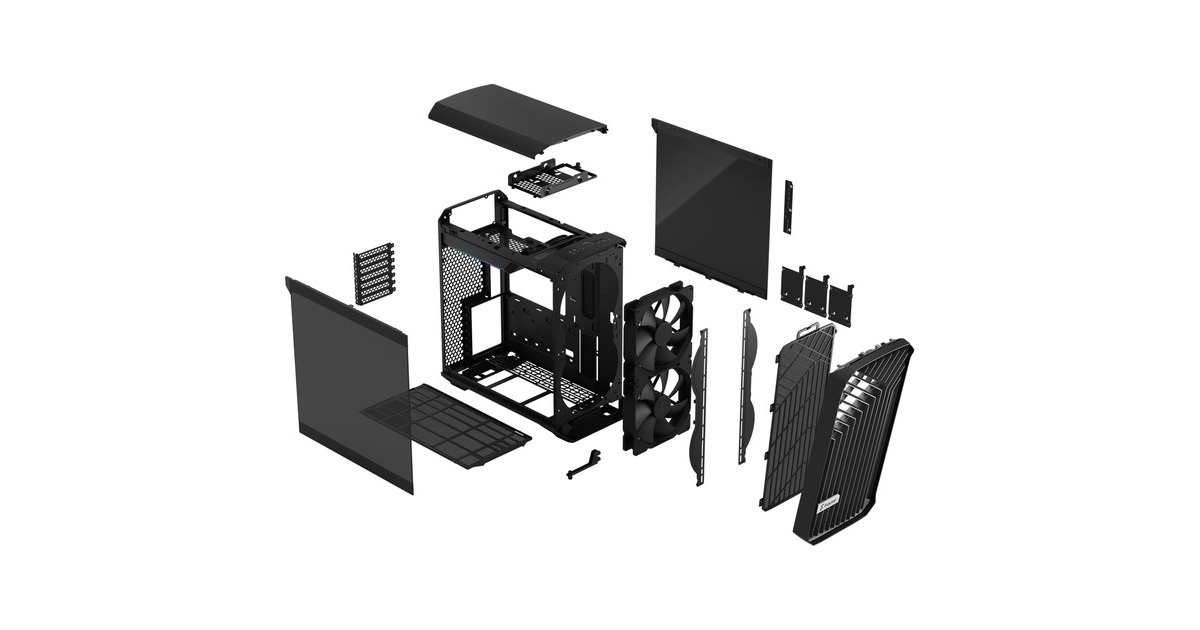 Fractal Design Torrent Compact Black TG Dark Tint, Tower-Gehäuse(schwarz, Tempered Glass)