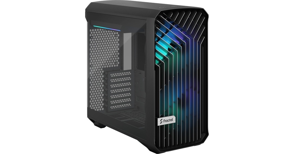 Fractal Design Torrent Compact RGB Black TG Light Tint, Tower-Gehäuse(schwarz, Tempered Glass)