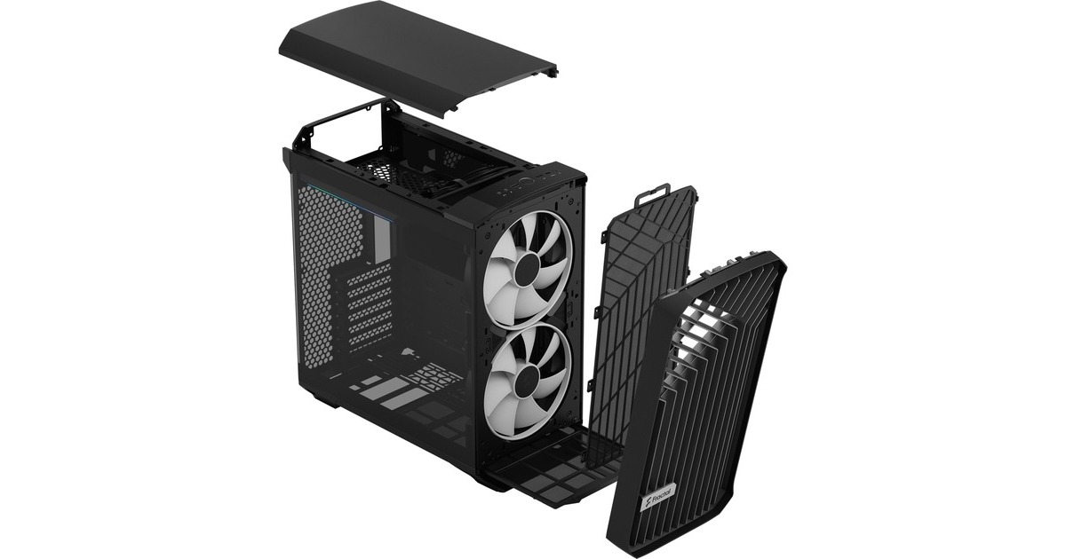 Fractal Design Torrent Compact RGB Black TG Light Tint, Tower-Gehäuse(schwarz, Tempered Glass)