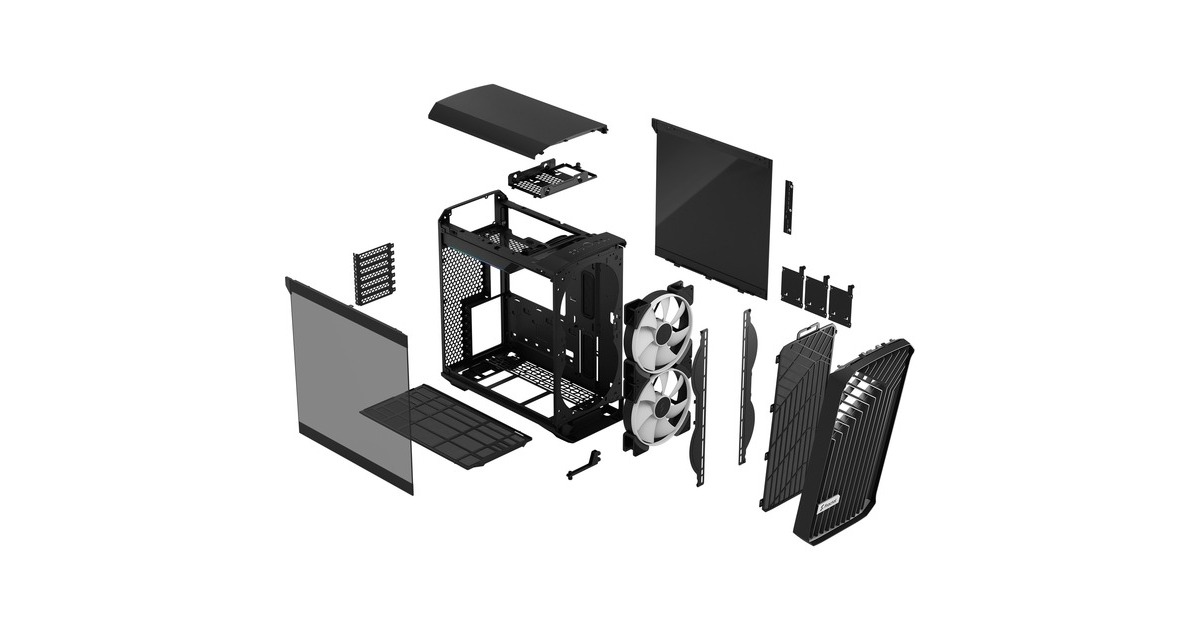 Fractal Design Torrent Compact RGB Black TG Light Tint, Tower-Gehäuse(schwarz, Tempered Glass)