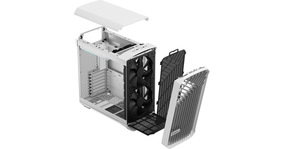 Fractal Design Torrent Compact White TG Clear Tint, Tower-Gehäuse(weiß, Tempered Glass)