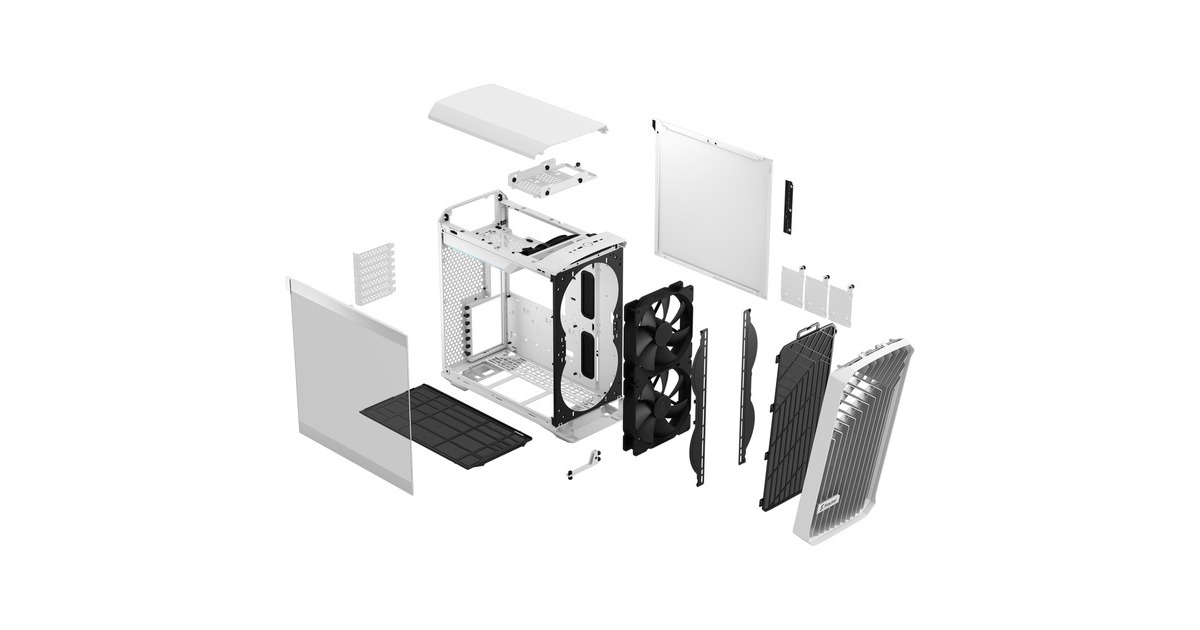Fractal Design Torrent Compact White TG Clear Tint, Tower-Gehäuse(weiß, Tempered Glass)
