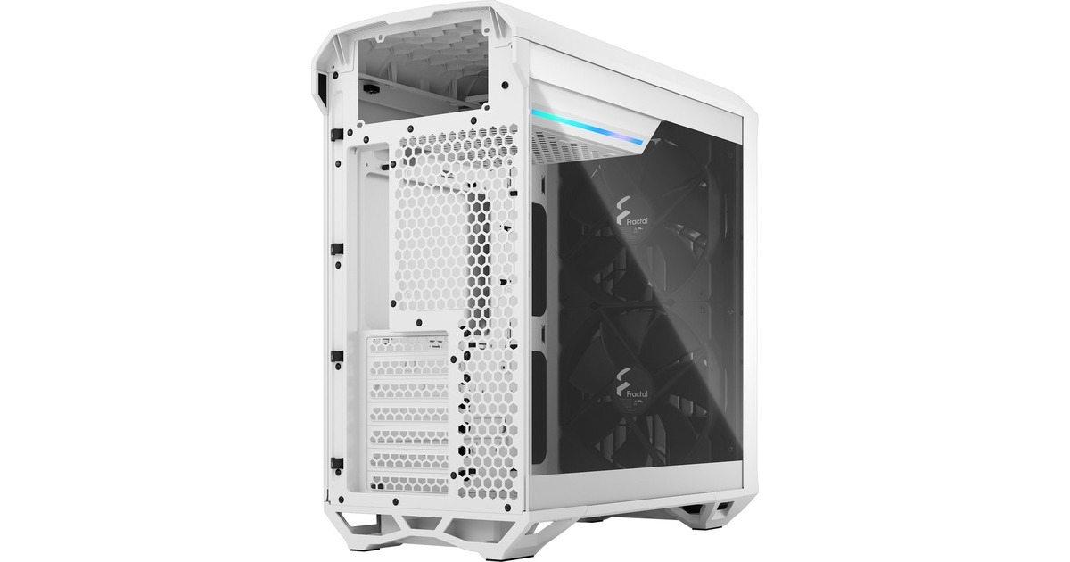 Fractal Design Torrent Compact White TG Clear Tint, Tower-Gehäuse(weiß, Tempered Glass)