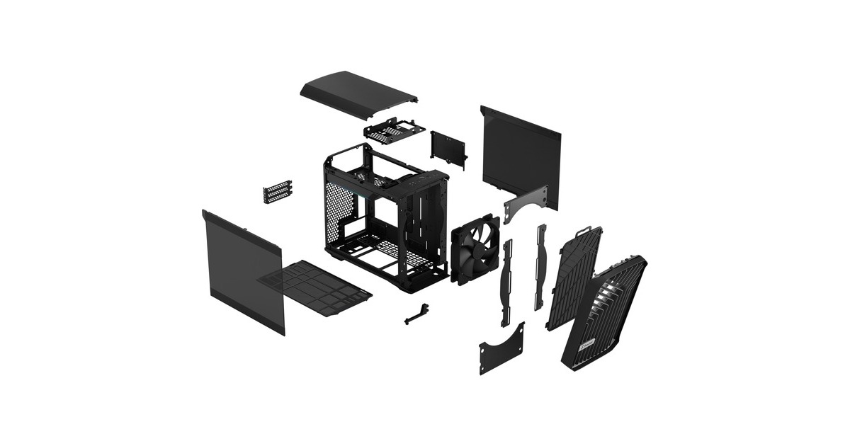 Fractal Design Torrent Nano Black TG Dark Tint, Tower-Gehäuse(schwarz, Tempered Glass)