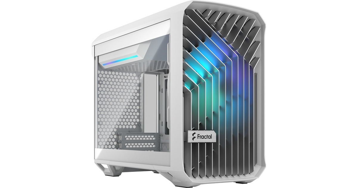 Fractal Design Torrent Nano RGB White TG Light Tint, Tower-Gehäuse(weiß, Tempered Glass)