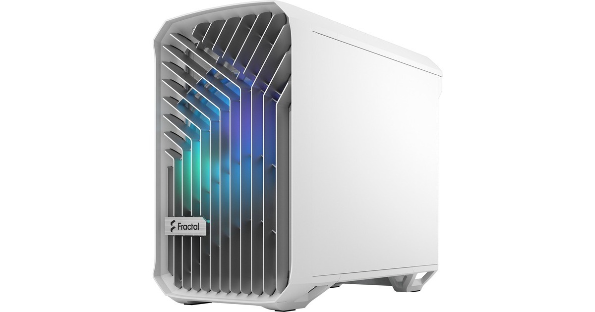 Fractal Design Torrent Nano RGB White TG Light Tint, Tower-Gehäuse(weiß, Tempered Glass)