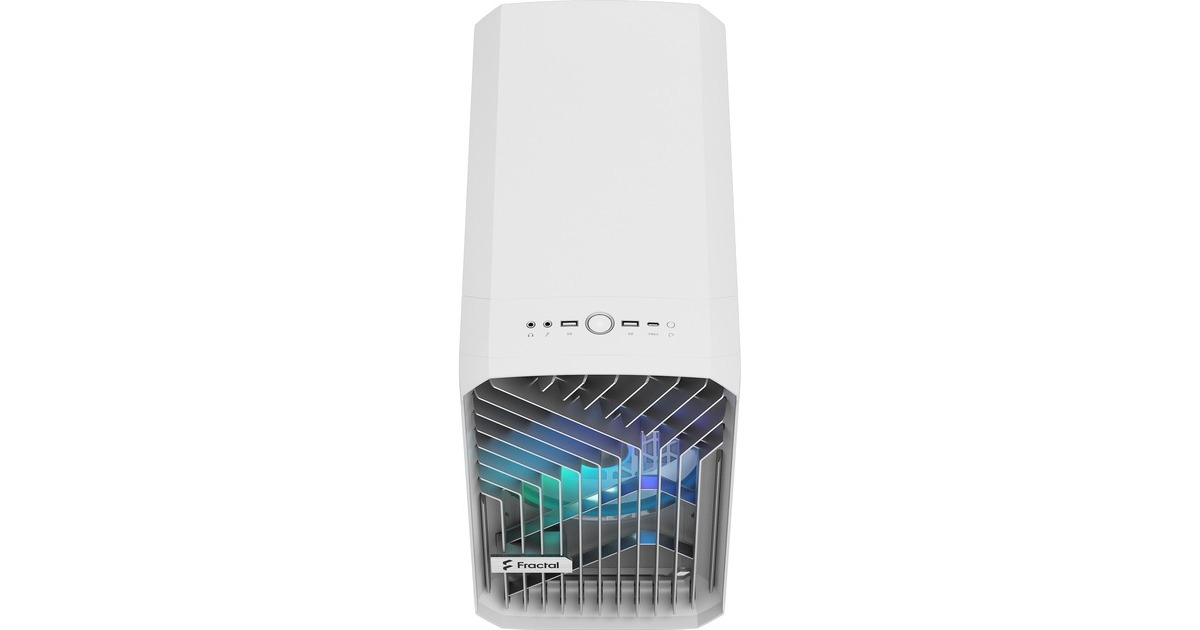 Fractal Design Torrent Nano RGB White TG Light Tint, Tower-Gehäuse(weiß, Tempered Glass)