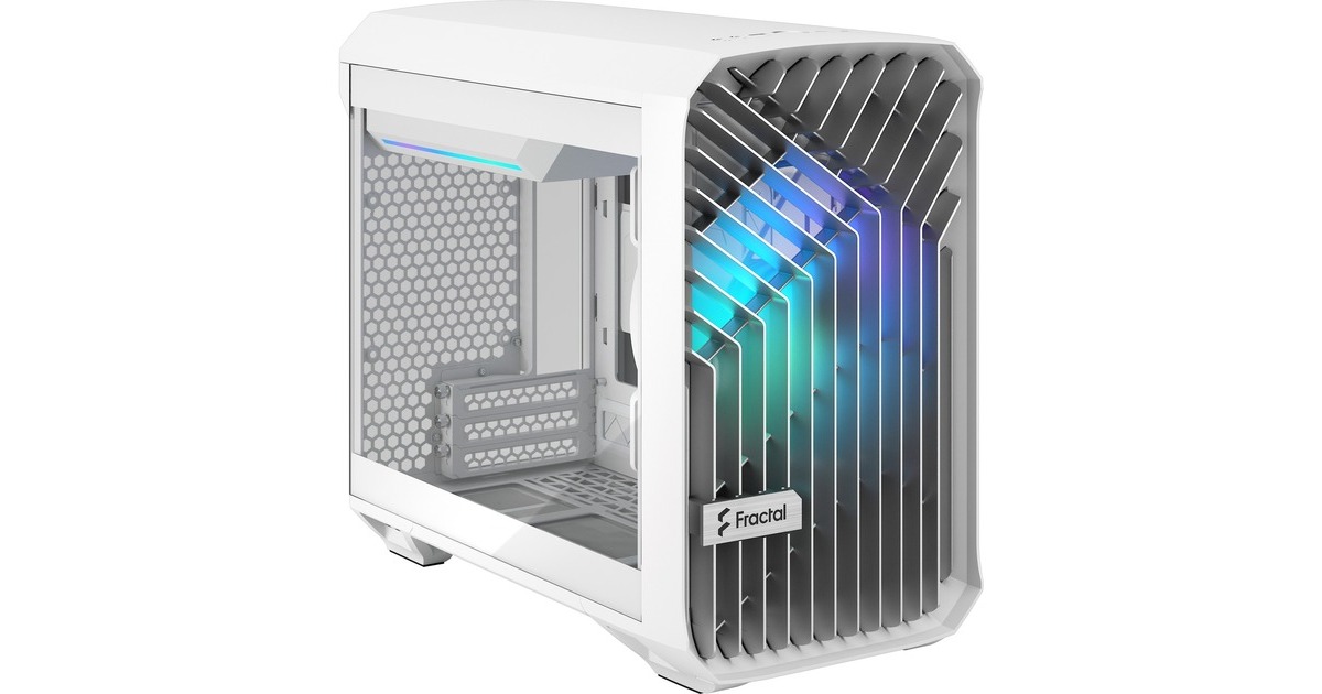 Fractal Design Torrent Nano RGB White TG Light Tint, Tower-Gehäuse(weiß, Tempered Glass)