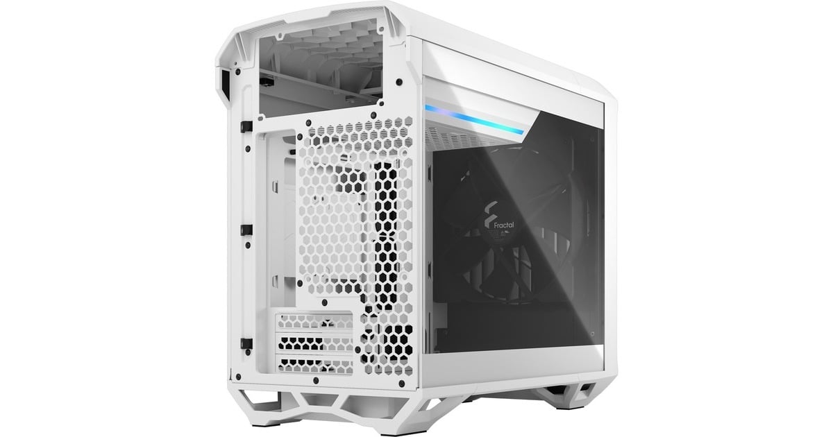Fractal Design Torrent Nano White TG Clear Tint, Tower-Gehäuse(weiß, Tempered Glass)