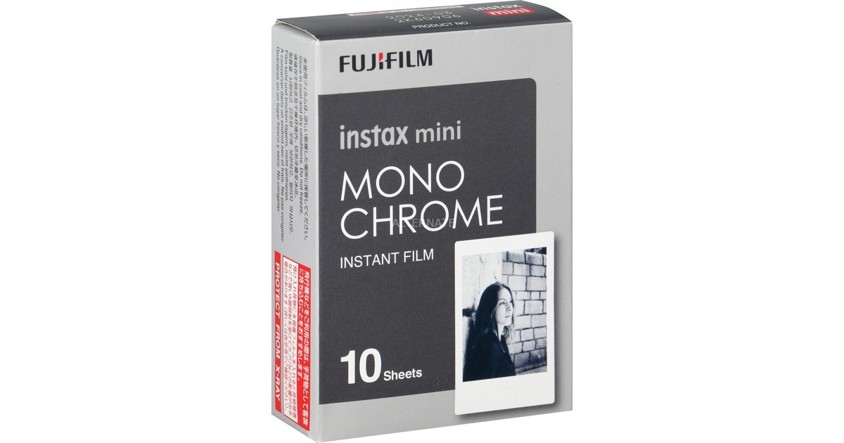Fujifilm Instax Mini Instant Monochrome, Fotopapier(10 Blatt, 62 x 46 mm)