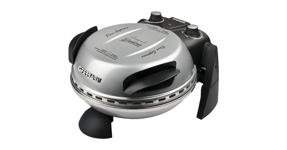 G3 Ferrari Delizia Pizzaofen G1000606(silber, 1.200 Watt, für Pizza Ø 31cm)
