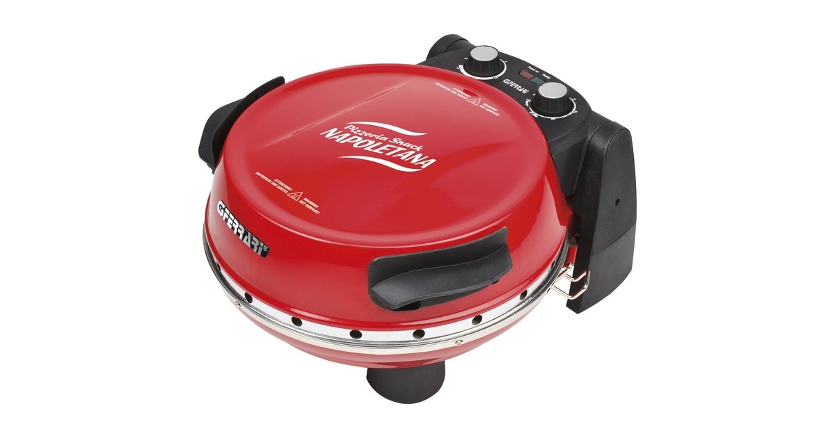 G3 Ferrari Pizzaofen Napoletana(rot, 1.200 Watt, für Pizza Ø 31cm, 2 Steine)