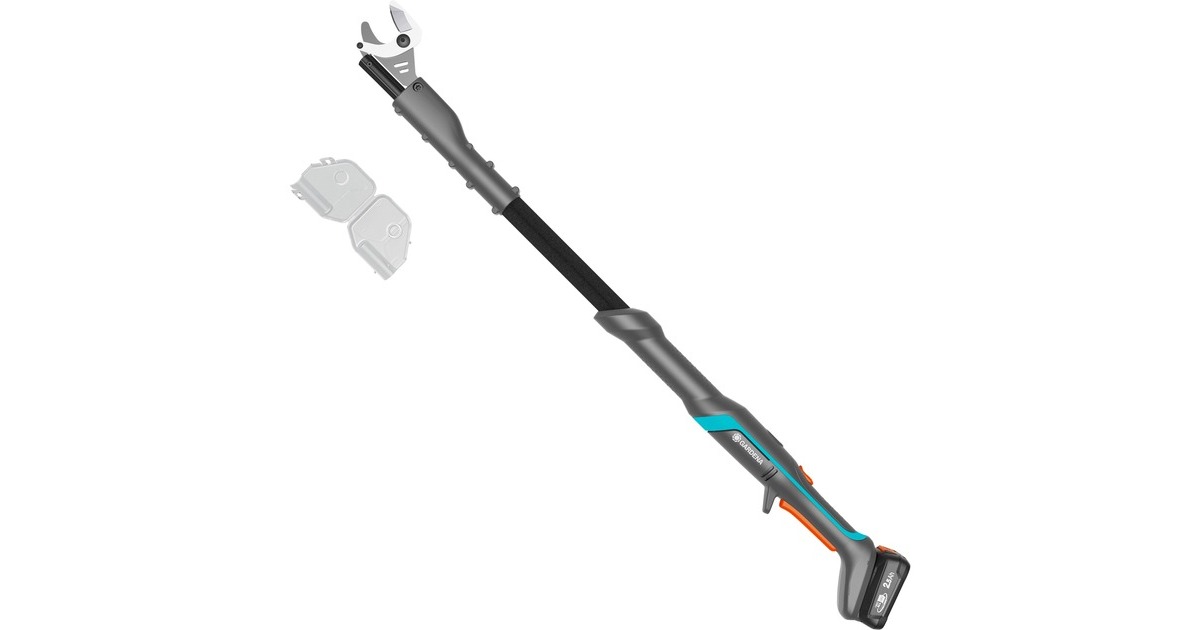 GARDENA Akku-Baumschere EasyCut 110/18V P4A Ready-To-Use Set, 18Volt(dunkelgrau/türkis, Li-Ionen-Akku 2,0Ah, POWER FOR ALL ALLIANCE)