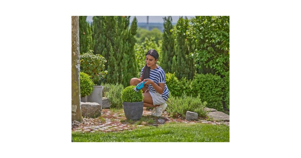 GARDENA Akku-Grasschere ClassicCut Li, 3,6Volt, Set mit Strauchmesser(türkis/schwarz, Li-Ionen-Akku 2,5Ah)