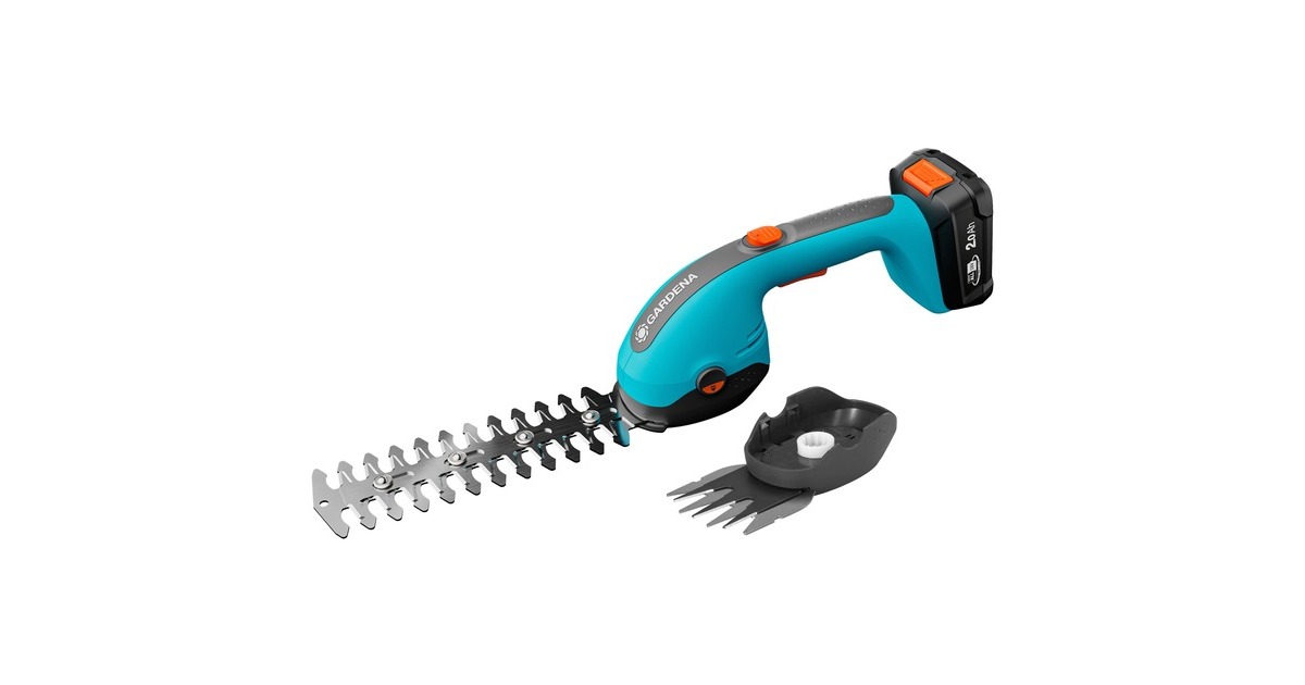 GARDENA Akku-Grasschere PowerCut 20/18V P4A, mit Strauchmesser(türkis/grau, Li-Ion Akku 2,0Ah, POWER FOR ALL ALLIANCE)