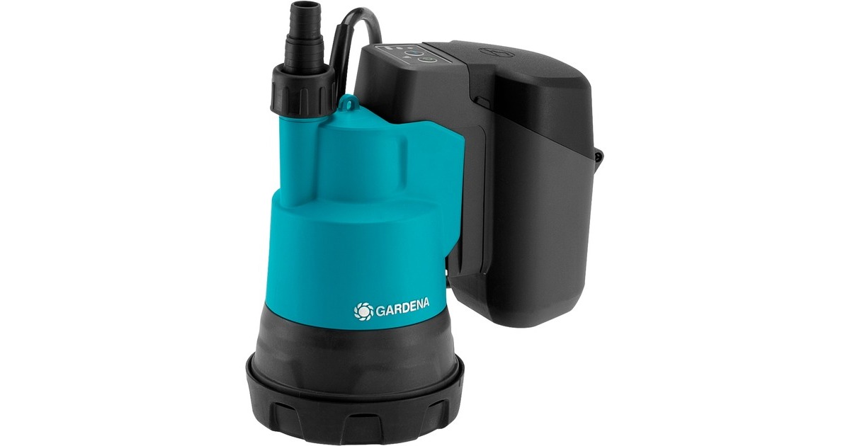 GARDENA Akku-Klarwasser-Tauchpumpe 2000/2 18V P4A Set, Tauch- / Druckpumpe(türkis/schwarz, Li-Ion Akku 2,5Ah P4A, POWER FOR ALL ALLIANCE)