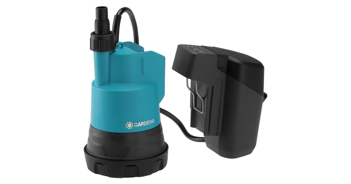 GARDENA Akku-Klarwasser-Tauchpumpe 2000/2 18V P4A solo, Tauch- / Druckpumpe(türkis/schwarz, ohne Akku und Ladegerät, POWER FOR ALL ALLIANCE)