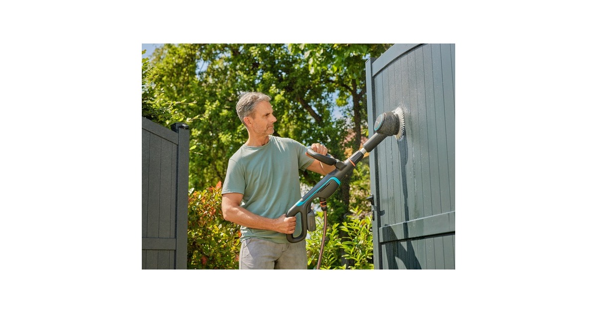 GARDENA Akku-Multi-Reiniger AquaBrush Compact 18V P4A solo, Hartbodenreiniger(grau/türkis, ohne Akku und Ladegerät, POWER FOR ALL ALLIANCE)