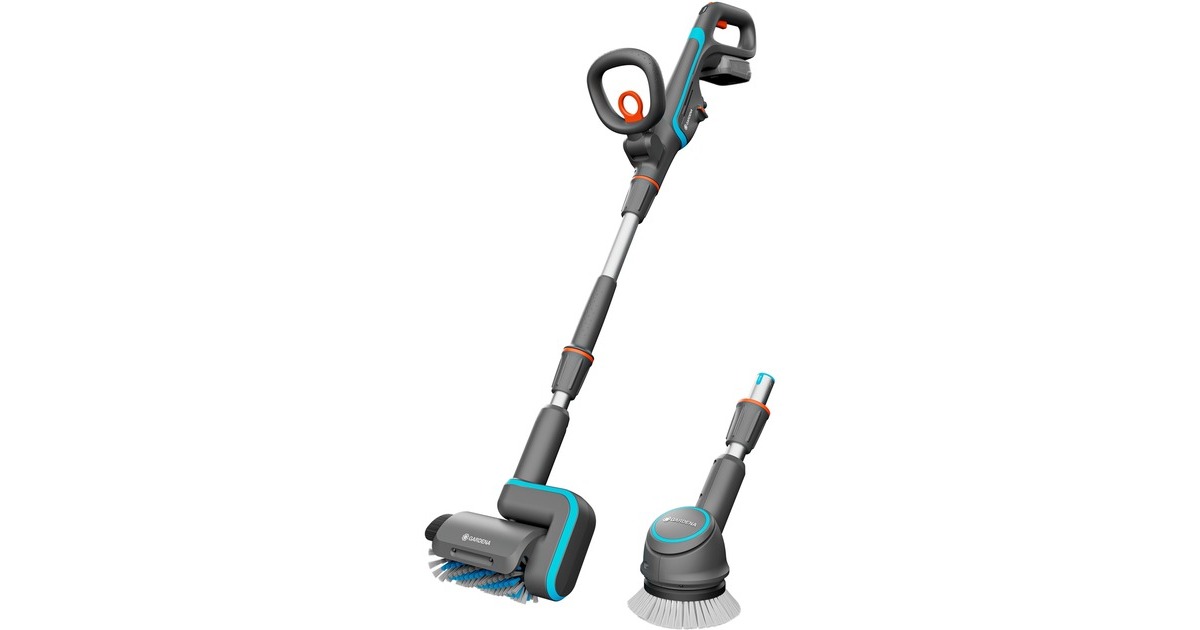 GARDENA Akku-Multi-Reiniger AquaBrush Universal 18V P4A, Hartbodenreiniger(grau/türkis, Li-Ion Akku 2,5Ah P4A, POWER FOR ALL ALLIANCE)