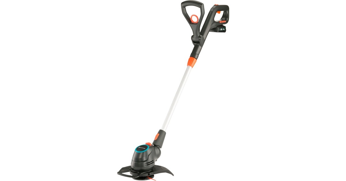 GARDENA Akku-Rasentrimmer ComfortCut 23/18V P4A, Ready-To-Use Set(grau/orange, Li-Ion Akku 2,5Ah P4A, POWER FOR ALL ALLIANCE)