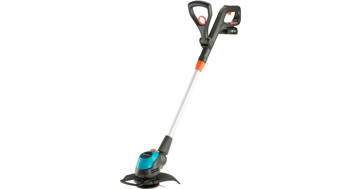 GARDENA Akku-Rasentrimmer EasyCut 23/18V P4A, Ready-To-Use Set(grau/türkis, Li-Ion Akku 2,0Ah P4A, POWER FOR ALL ALLIANCE)