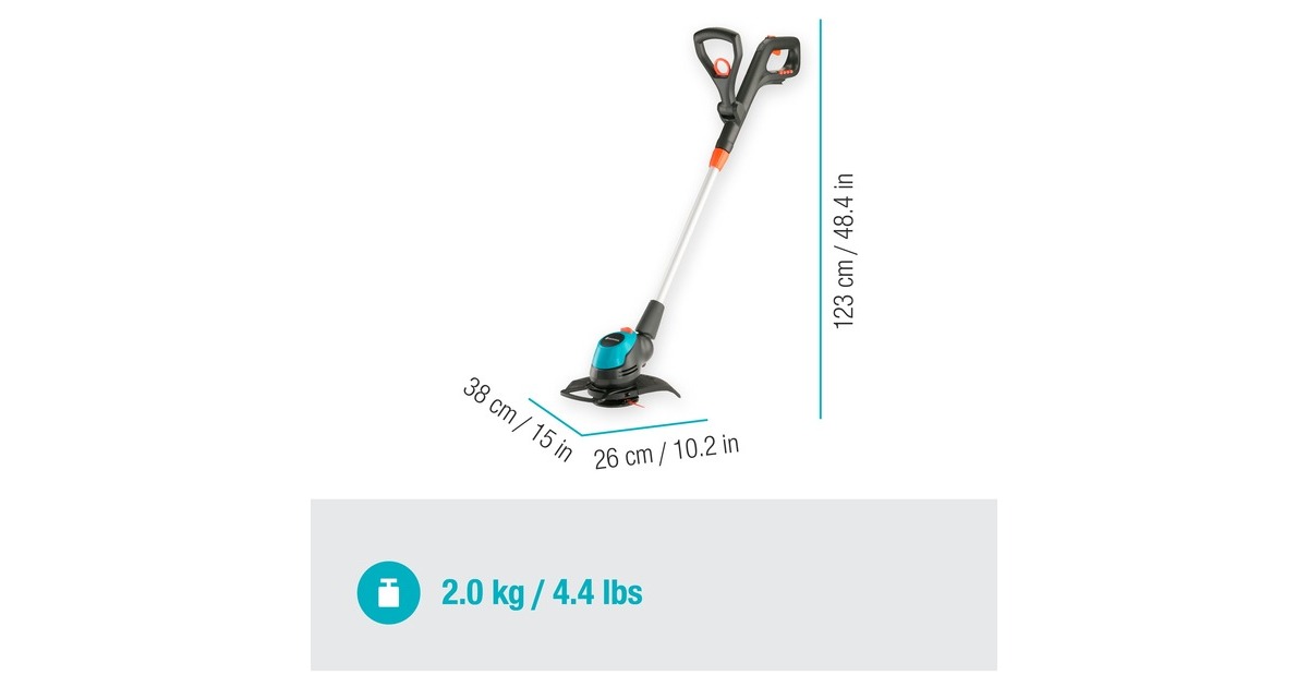 GARDENA Akku-Rasentrimmer EasyCut 23/18V P4A solo(grau/türkis, ohne Akku und Ladegerät, POWER FOR ALL ALLIANCE)