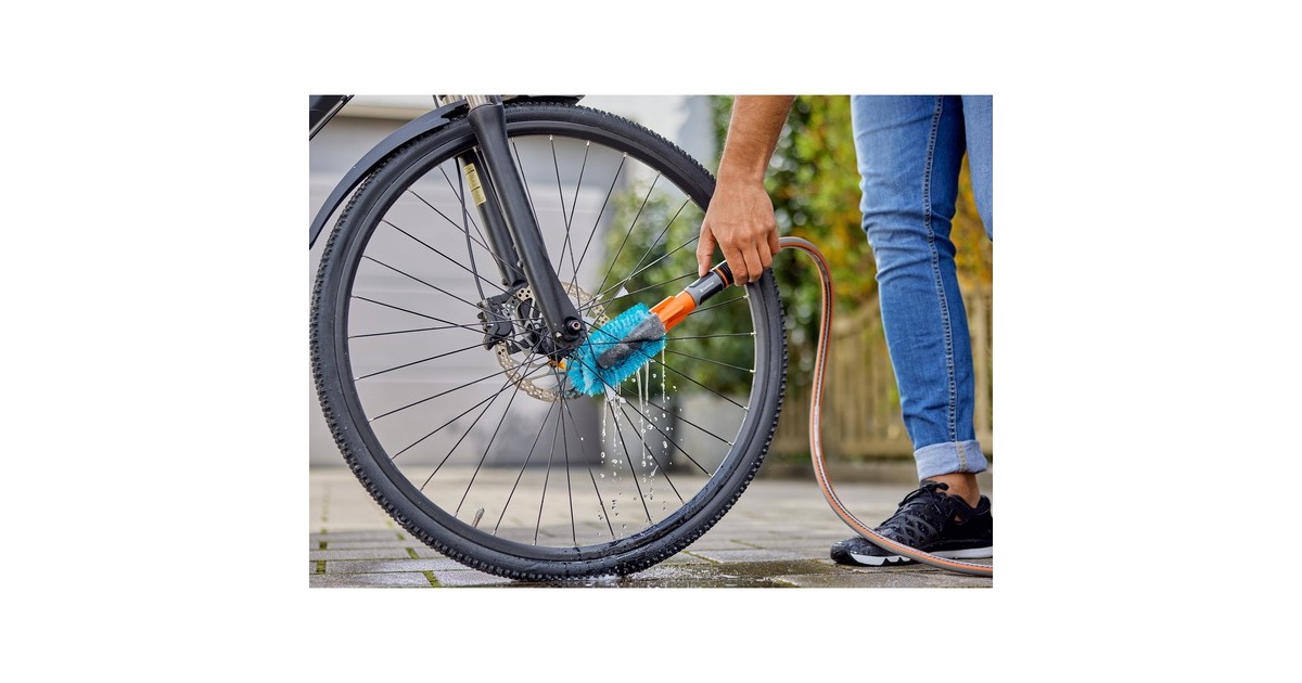 GARDENA Cleansystem Fahrrad Bürsten-Set, Waschbürste(grau/türkis, inkl. 10 Seifenstäbchen)
