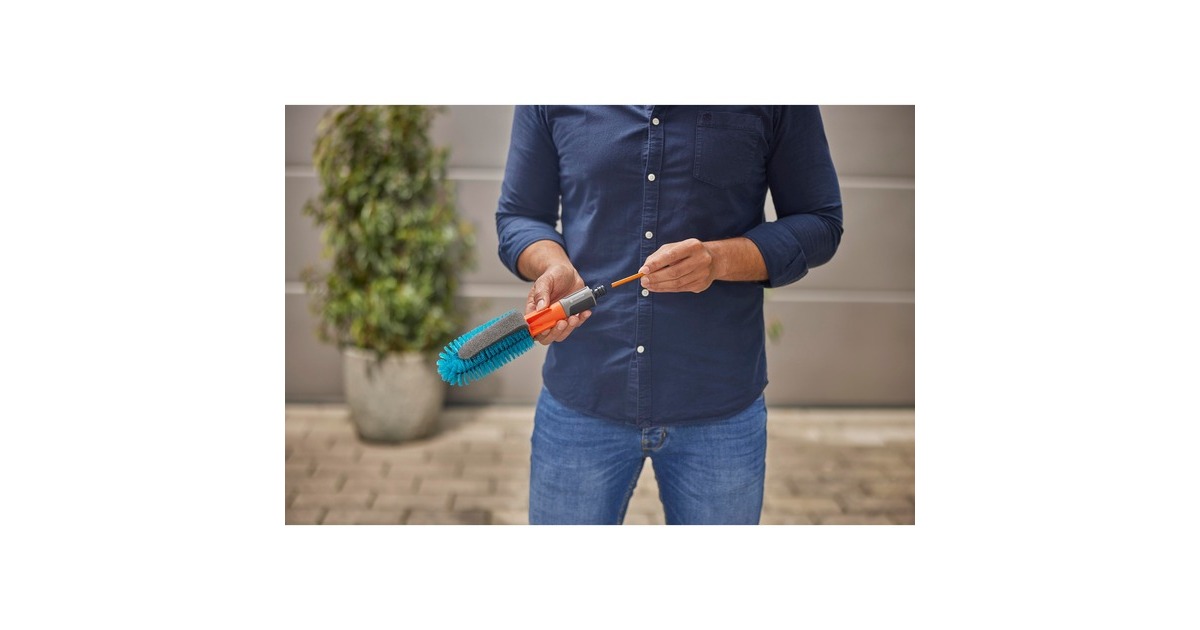 GARDENA Cleansystem Fahrrad Bürsten-Set, Waschbürste(grau/türkis, inkl. 10 Seifenstäbchen)