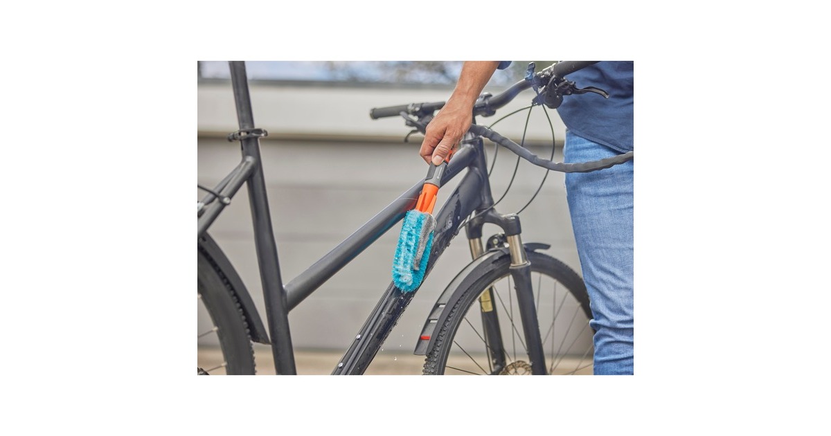 GARDENA Cleansystem Fahrrad Bürsten-Set, Waschbürste(grau/türkis, inkl. 10 Seifenstäbchen)