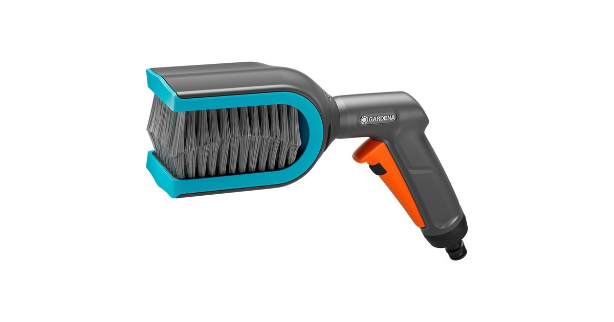 GARDENA Cleansystem Jalousienbürste, Waschbürste(grau/türkis, Bürstenkopf beidseitig um 90° drehbar)