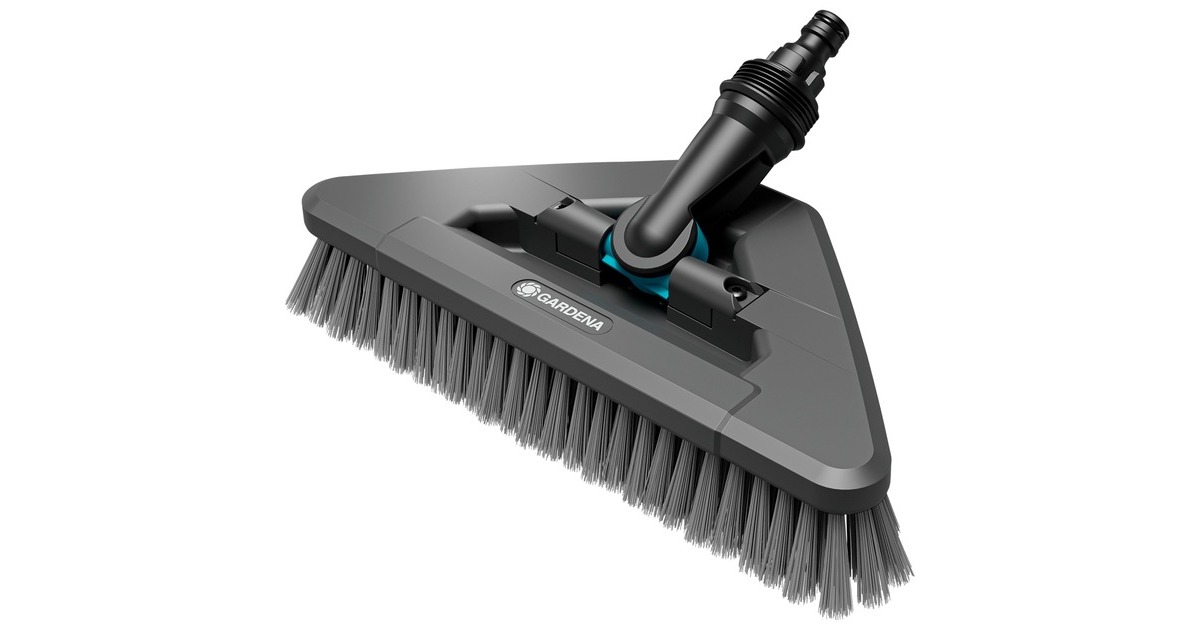 GARDENA Cleansystem Stielbürste soft flex, Waschbürste(grau, 360° Drehgelenk)