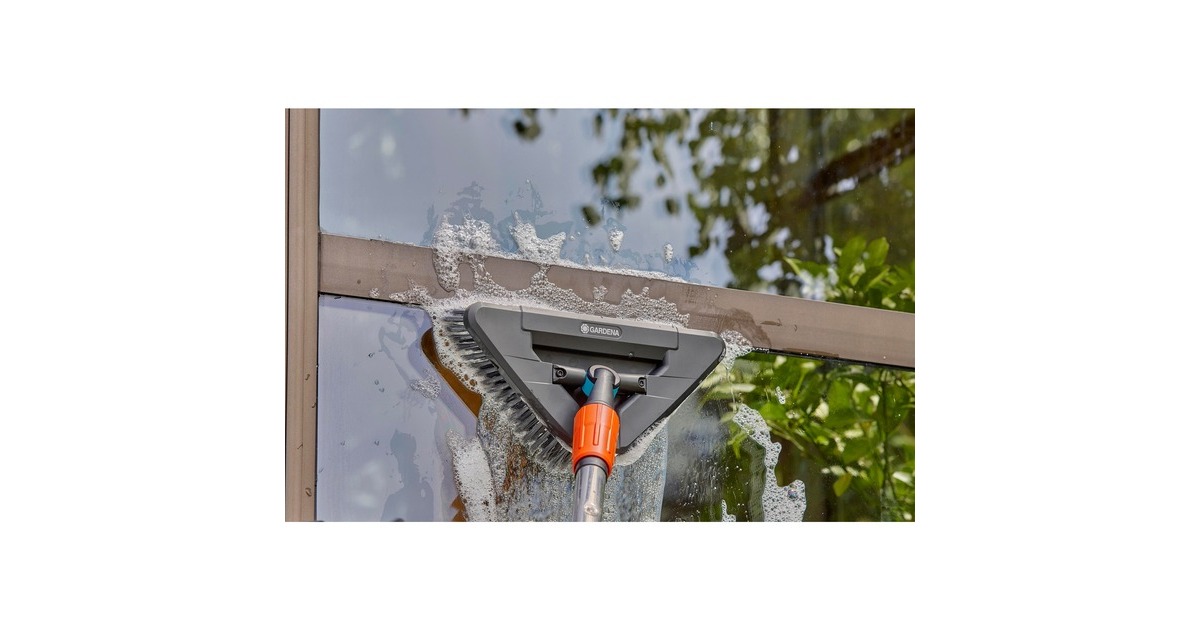 GARDENA Cleansystem Stielbürste soft flex, Waschbürste(grau, 360° Drehgelenk)