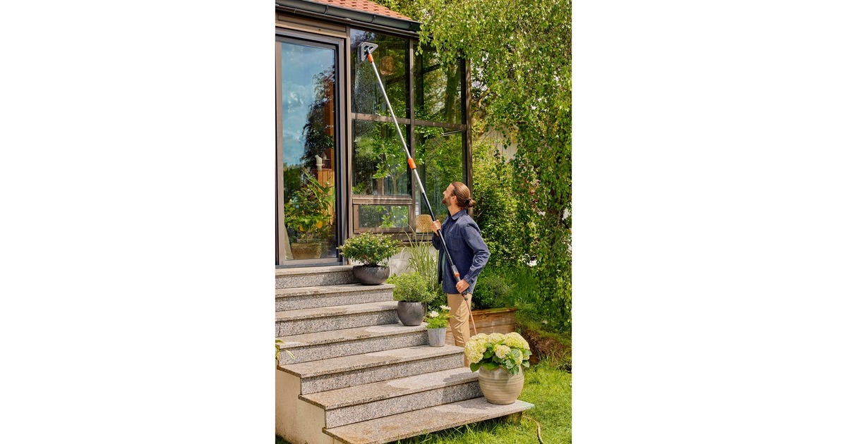 GARDENA Cleansystem Stielbürste soft flex, Waschbürste(grau, 360° Drehgelenk)