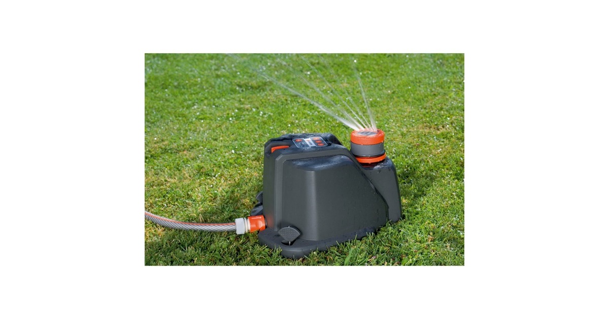 GARDENA Comfort Vielflächenregner AquaContour automatic, Bewässerungsautomat(grau/orange)