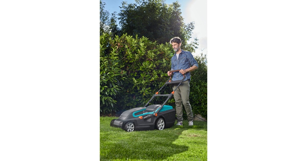 GARDENA E-Rasenmäher PowerMax 1800/42(schwarz/türkis, 1.800 Watt)