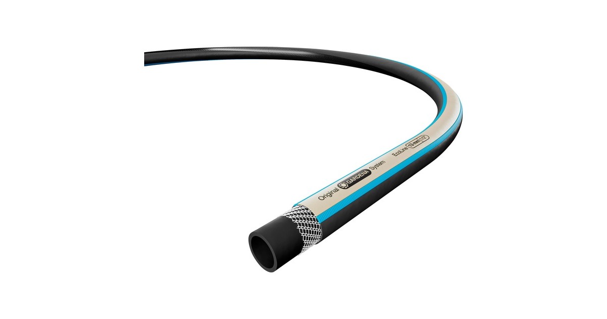 GARDENA EcoLine Schlauch 13mm (1/2"), 20 Meter(schwarz/beige, 65% aus recyceltem Material)