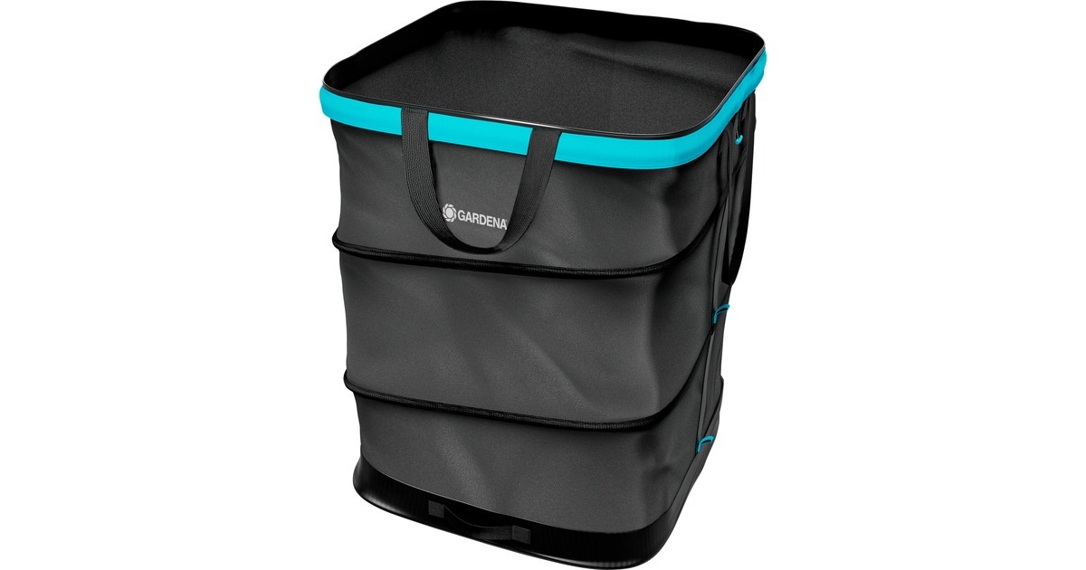 GARDENA Gartenabfallsack PopUp Rechteckig, Größe L(schwarz/türkis, 220 Liter)