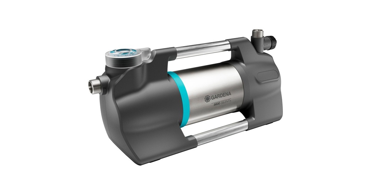 GARDENA Gartenpumpe 5600 Silent+(dunkelgrau/edelstahl, 900 Watt, Modell 2023)