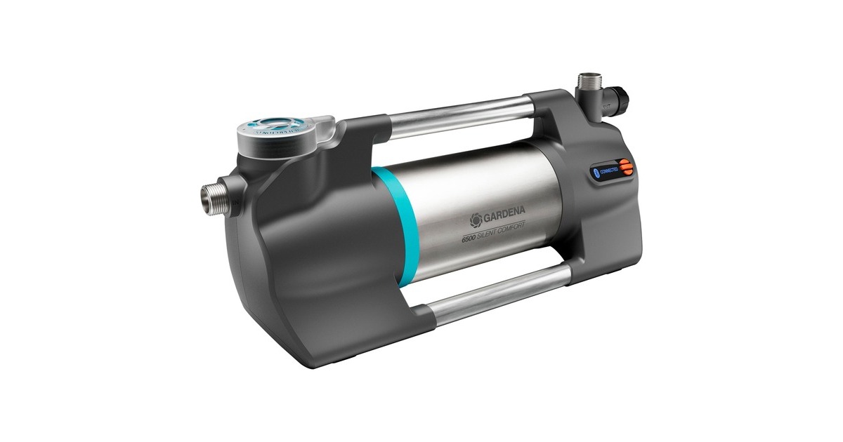 GARDENA Gartenpumpe 6500 SilentComfort(dunkelgrau/edelstahl, 1.300 Watt, Bluetooth, Modell 2023)