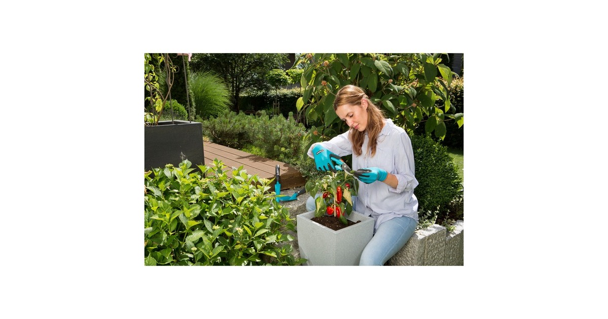 GARDENA Grundausstattung Kleingeräte 08965-30, Garten-Set(türkis/schwarz, 4-teilig)