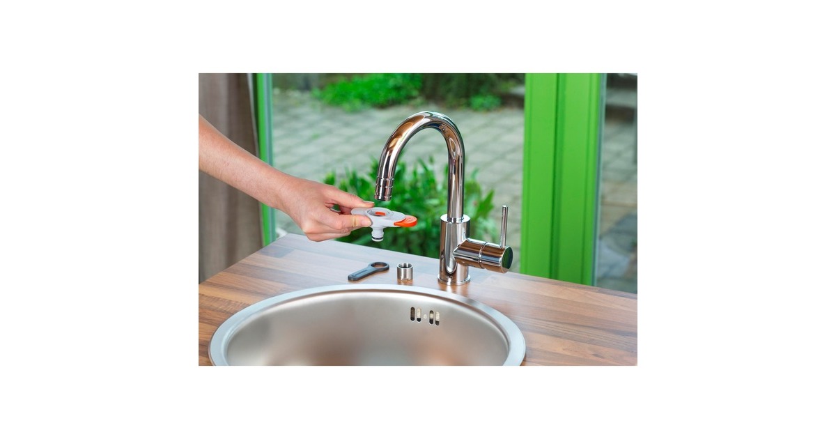 GARDENA Hahnverbinder für Indoor-Wasserhähne, Hahnstück(hellgrau/orange, 13mm (1/2