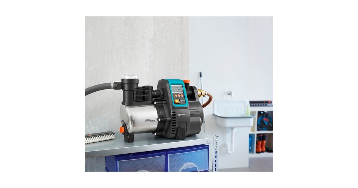 GARDENA Hauswasserautomat Premium 6000/6 LCD Inox, Pumpe(inox/schwarz)