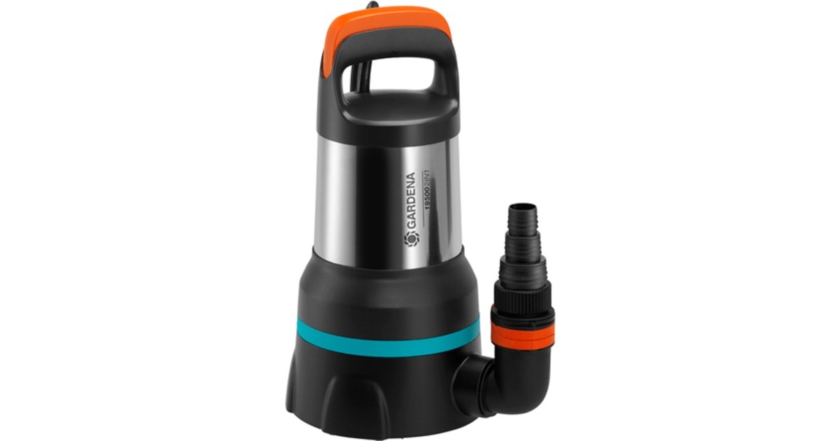 GARDENA Klar-/Schmutzwasser-Tauchpumpe 19500 Aquasensor, Tauch- / Druckpumpe(schwarz/edelstahl, 860 Watt)