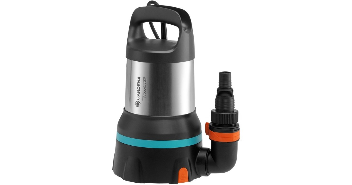 GARDENA Klarwasser-Tauchpumpe 11000 Aquasensor, Tauch- / Druckpumpe(schwarz/edelstahl, 450 Watt)