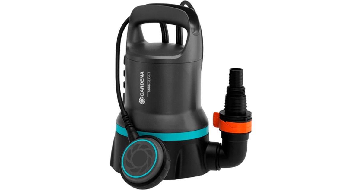 GARDENA Klarwasser-Tauchpumpe 9000, Tauch- / Druckpumpe(schwarz/edelstahl, 300 Watt)