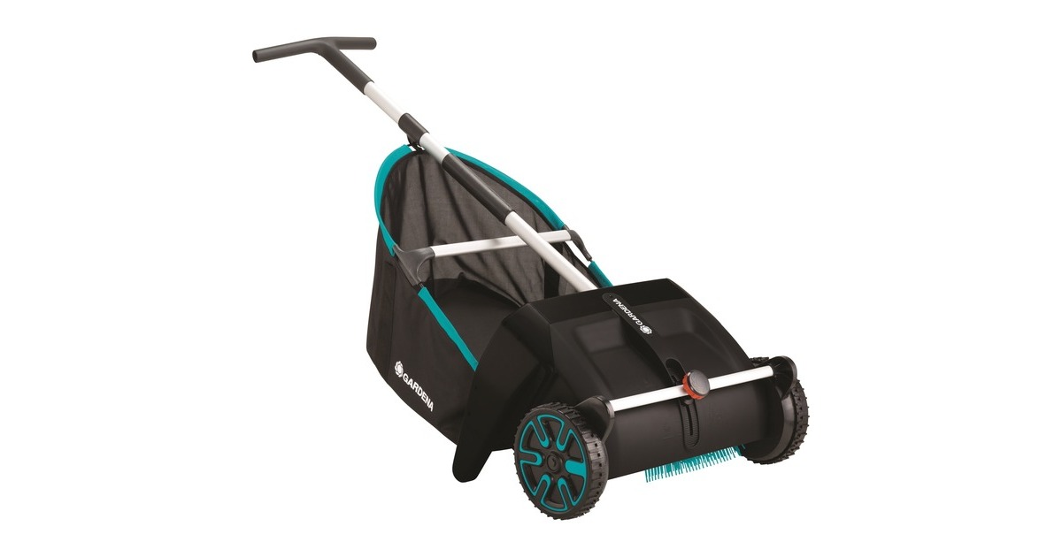 GARDENA Laub- und Rasensammler, mit Fangsack(schwarz/türkis, ohne Bücken)