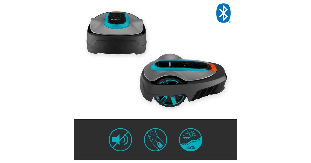 GARDENA Mähroboter SILENO city 600m²(grau/türkis, Li-Ionen Akku 2,0Ah)