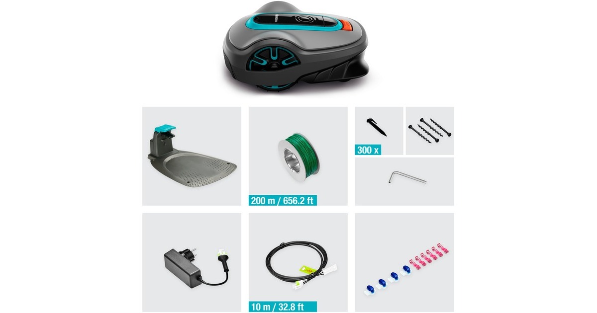 GARDENA Mähroboter SILENO life 750m²(grau/türkis, Li-Ionen Akku 2,1Ah)